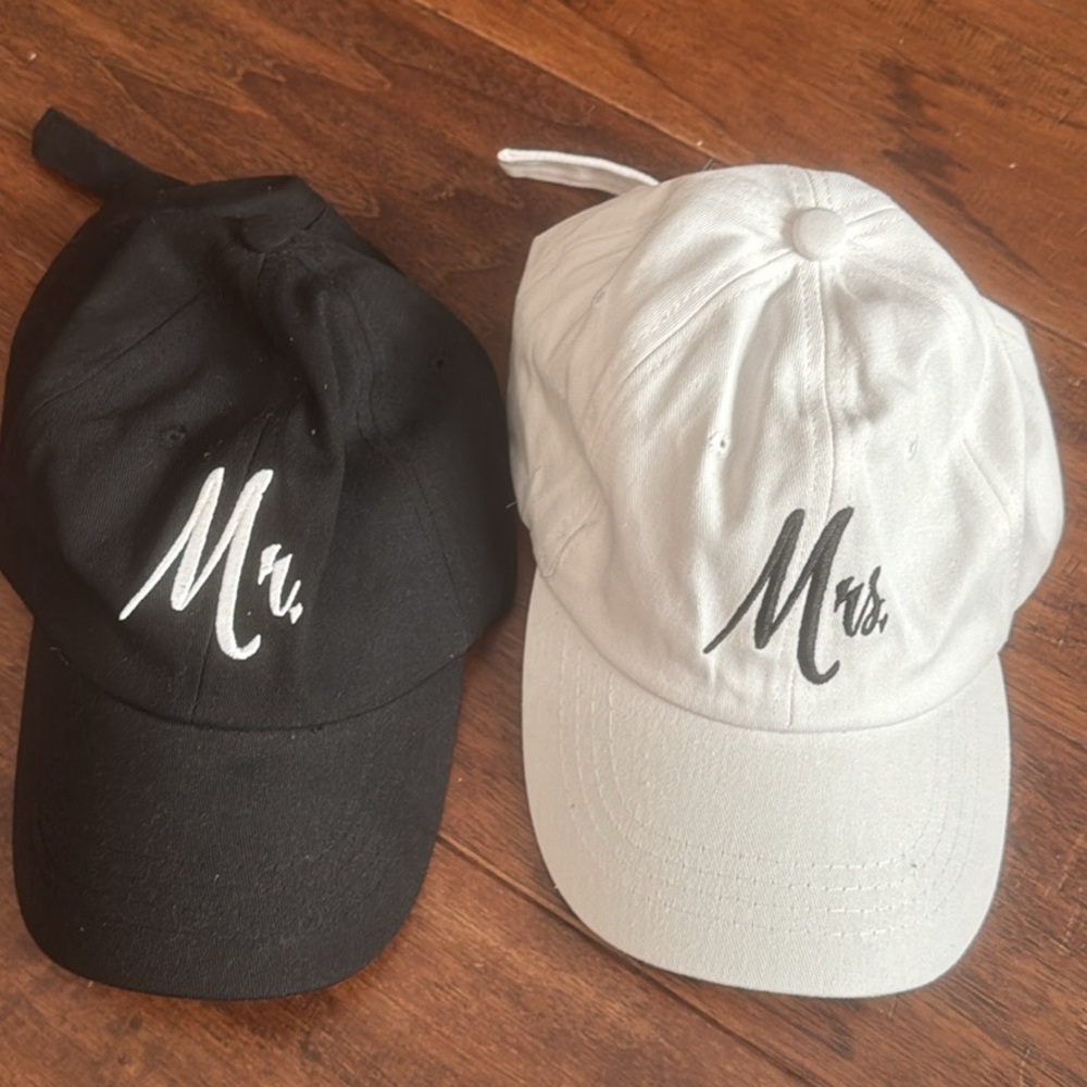 Black and White 'Mr.' and 'Mrs.' Hats